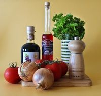 vegetables and vinegar, healthy food