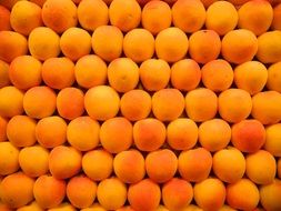 A lot of apricots in a market
