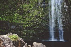 scenic view of the cascading waterfall