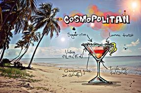 summer colors of the cocktail Cosmopolitan