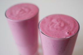 Closeup photo of Pink smoothies