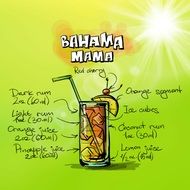 summer colors of the cocktail Bahama Mama