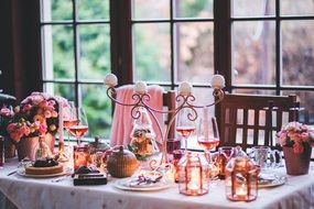 serving for romantic dinner