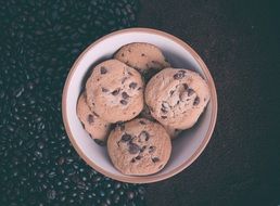 chocolate bisquits in bowl