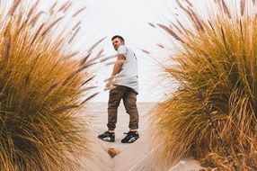 person male young man boy beach coast