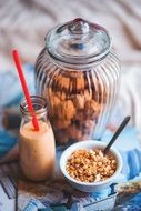 smoothie and muesli for breakfast