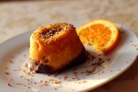 soft juicy cake with orange