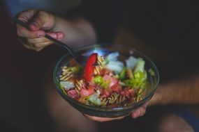 healthy food, pasta salad