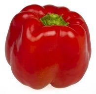 one red bell pepper at white backround