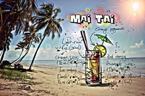 recipe of the cocktail Mai Tai, its summer colors