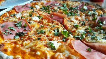 cheese and salami pizza with vegetables