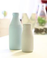 milk bottles on the table