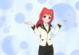 anime girl in a business suit