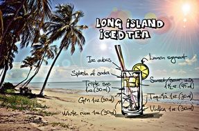 recipe of the long island iced tea, its summer colors