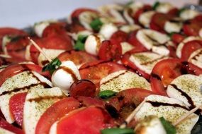 delicious tomatoes with mozzarella