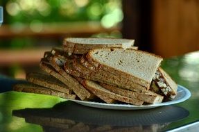 slices of crispy bread on a white plate for breakfast