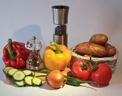 vegetables on the table