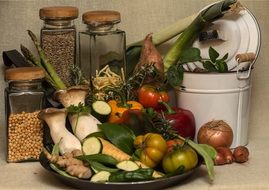 variety of vegetables as a still life in the kitchen