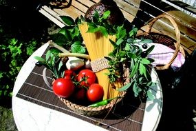 pasta with vegetables in italy