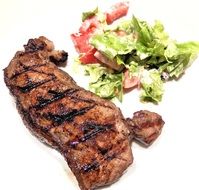 striploin steak with salad