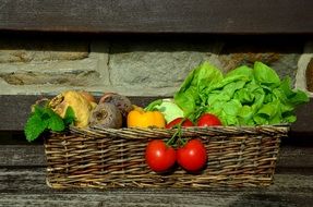 fresh vegetables in a basket