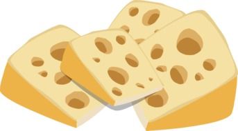 drawing of cheese with holes