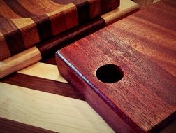 wooden cutting boards on the table