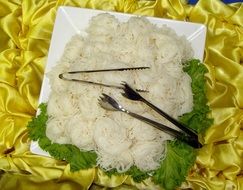 rice noodles in a plate