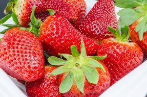 Close up photo of sweet strawberries