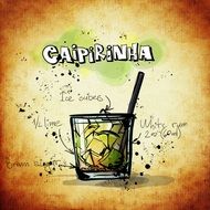 recipe of caipirinha alcoholic cocktail