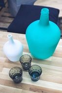 white blue big bottle