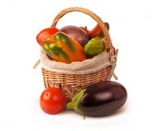 clipart of basket full of vegetables