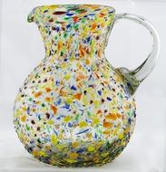 colorful glass pitcher
