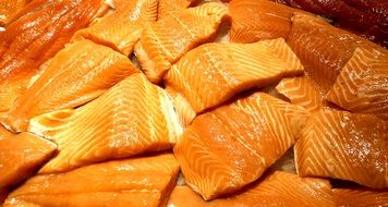 pieces of pacific wild red salmon