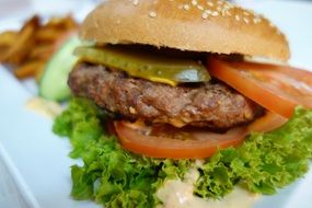 burger with grilled beef