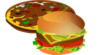 Clipart of pizza and burger