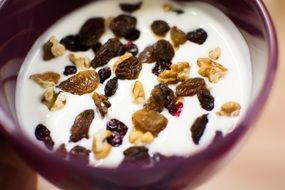 yoghurt with fruit and nuts