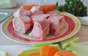 bones and vegetables for making celery soup