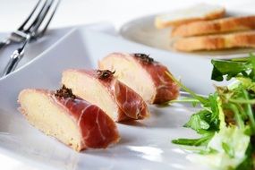 goose liver truffles and salad