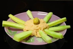 eat, dine ,humus ,plate ,cucumber