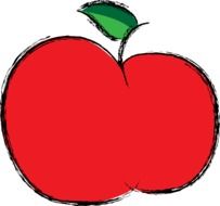 clipart,red apple