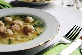 soup with meatballs