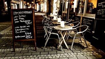 restaurant in the evening