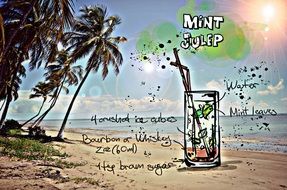 recipe of the cocktail Mint Julep, its summer colors