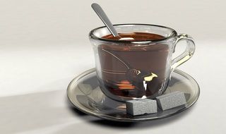 transparent cup of tea