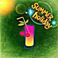 refreshing drink on a green background as an illustration