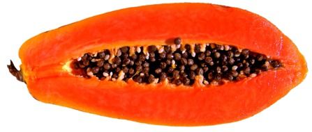 sliced bright papaya
