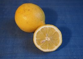 view of a lemon in a cut