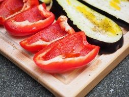 Paprika peppers and eggplant