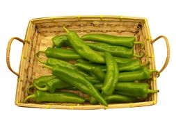 chili green peppers in basket